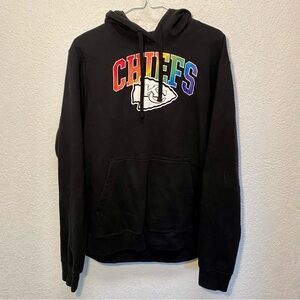 Kansas City Chiefs Hoodie Adult Medium Black Fanatics Cotton Pullover Sweatshirt